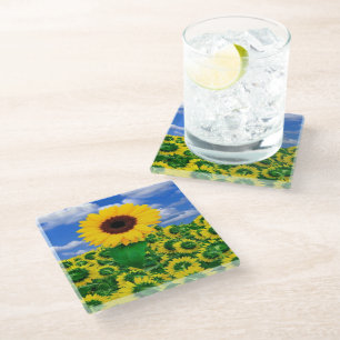 Glass Coaster-Sunflowers Glass Coaster