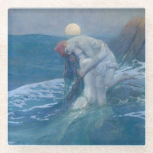 GLASS COASTER : THE MERMAID : E. PYLE : 1910