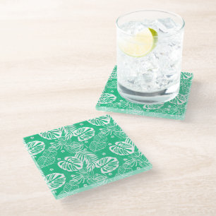 Glass Coaster Tropical Palms