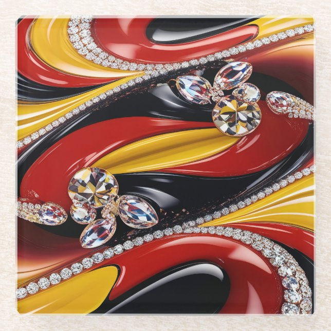 Glass coaster with Belgian Colours (Front)