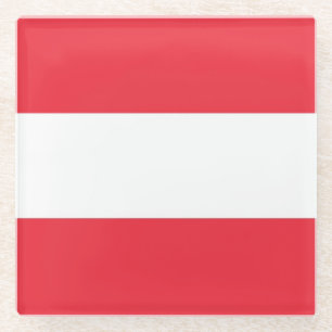 Glass coaster with flag of Austria