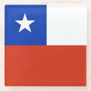 Glass coaster with flag of Chile