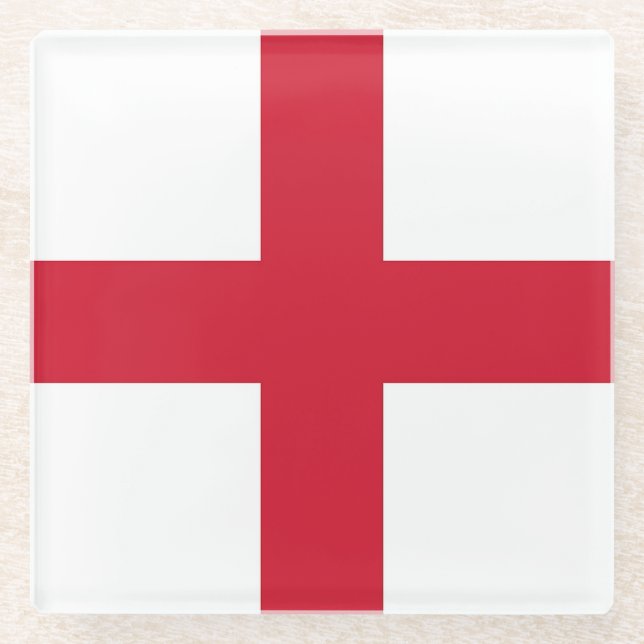 Glass coaster with flag of England, United Kingdom (Front)