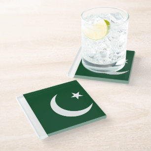 Glass coaster with flag of Pakistan