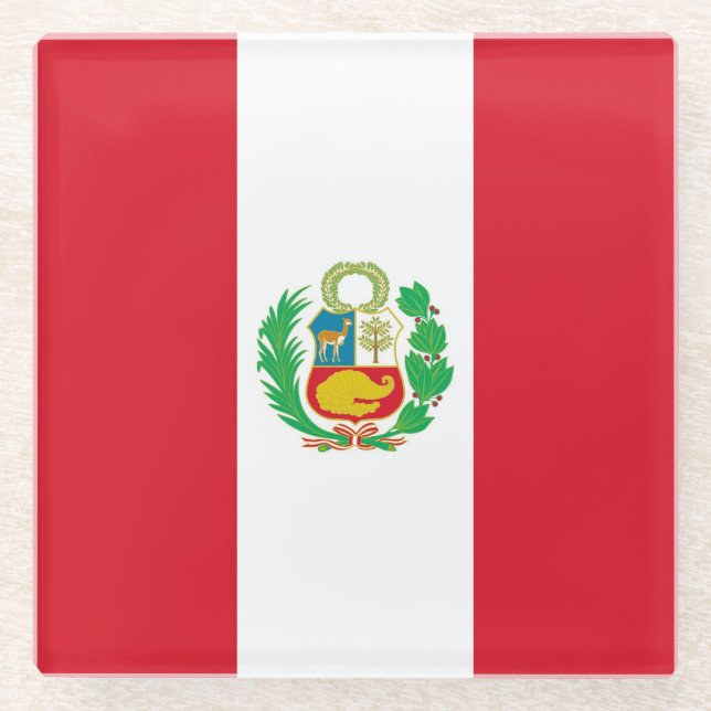 Glass coaster with flag of Peru (Front)