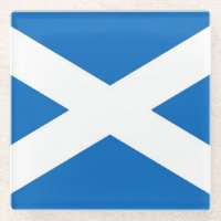 Glass coaster with flag of Scotland, UK