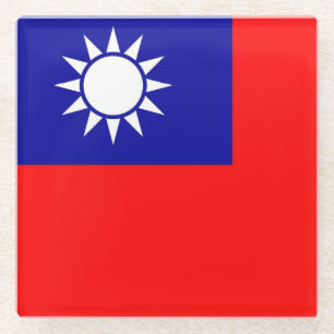 Glass coaster with flag of Taiwan