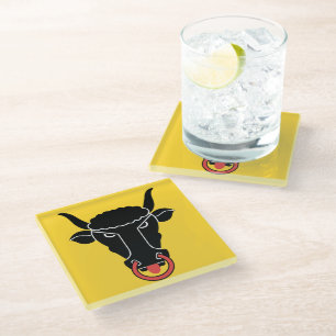 Glass coaster with flag of Uri Canton, Switzerland