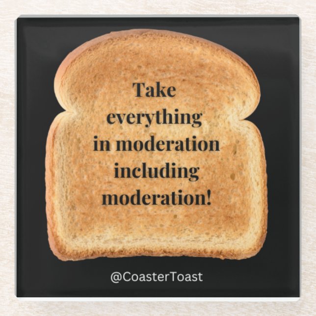  Glass Coaster with Funny Witty Toast (Front)