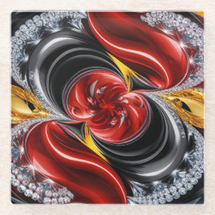 Glass coaster with German Colours