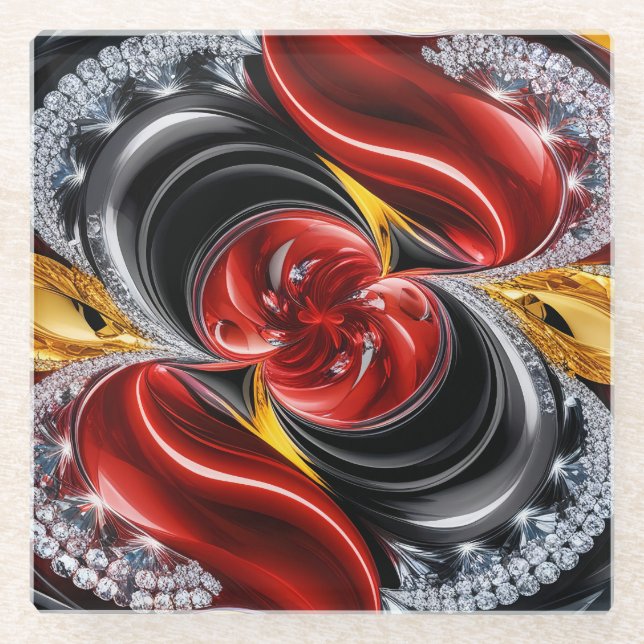 Glass coaster with German Colours (Front)