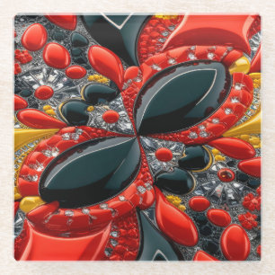 Glass coaster with Germany Colours