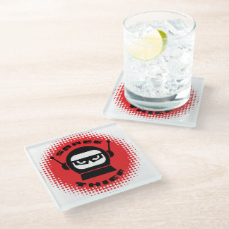 Glass Coaster with Space Thief Logo
