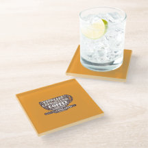Glass Coaster - Word Cloud
