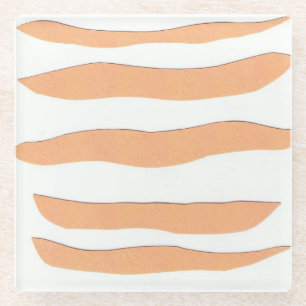 Glass Coasters with Tiger Stripes