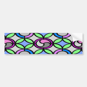 Glass coloured tiled bumper sticker