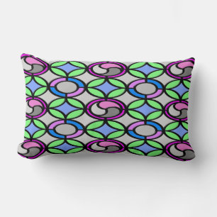 Glass coloured tiled lumbar cushion