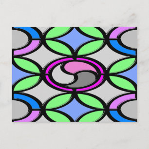 Glass coloured tiled postcard