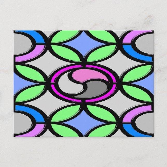 Glass coloured tiled postcard (Front)