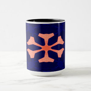 glass colours Navy blue decorated Orange dark Anci Mug