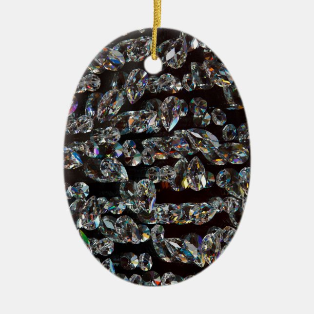 Glass Crystals Reflections Ceramic Ornament (Front)