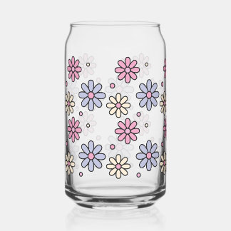 Glass Cup - Flower Design