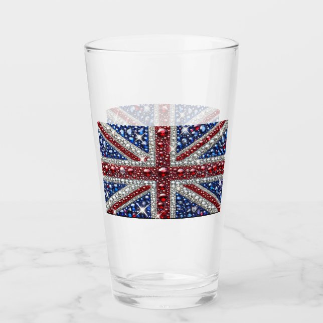 Glass cup with British Colours (Front)