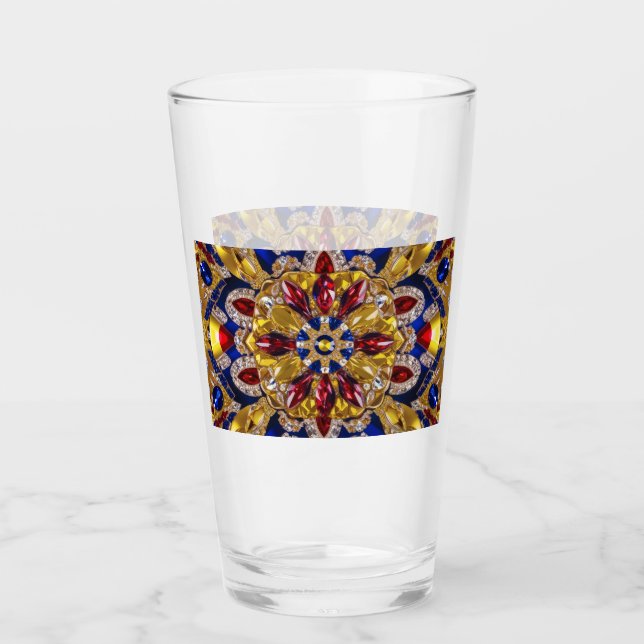Glass cup with Colombia Colours (Front)