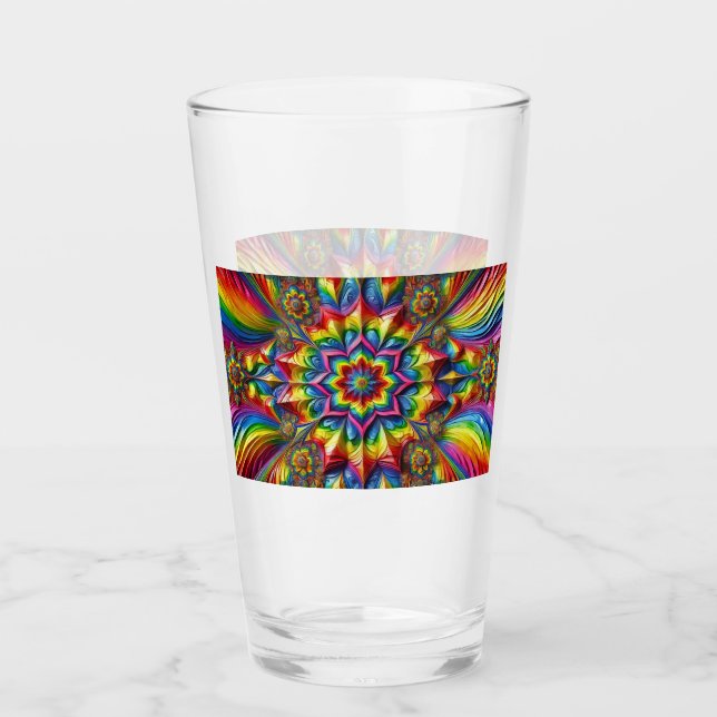 Glass cup with LGBTQ Colours (Front)