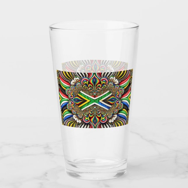 Glass cup with South African Colours (Front)