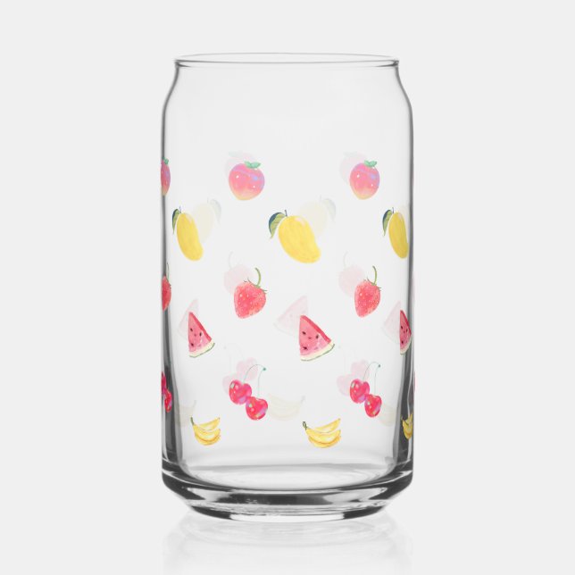 Glass Cups - Cute Fruits Design (Front)