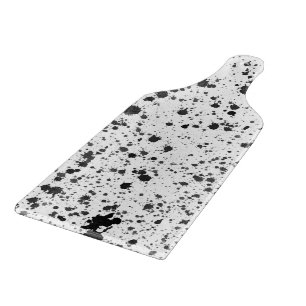 Glass Cutting Board - Black and White Splatters