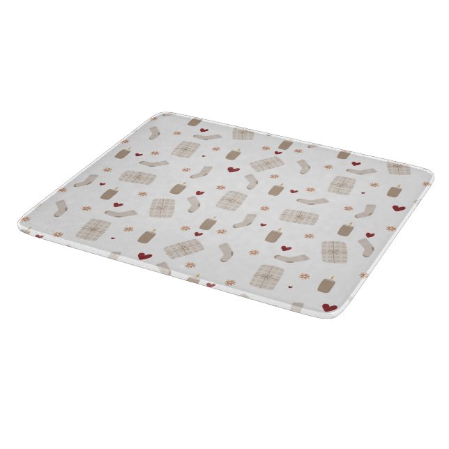 Glass Cutting Board - Christmas Pattern (Corner)
