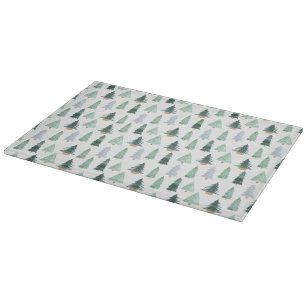Glass Cutting Board - Christmas Pattern