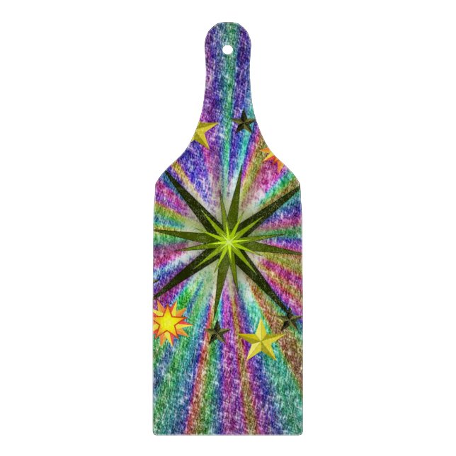 Glass Cutting Board Colourful Stars (Front)