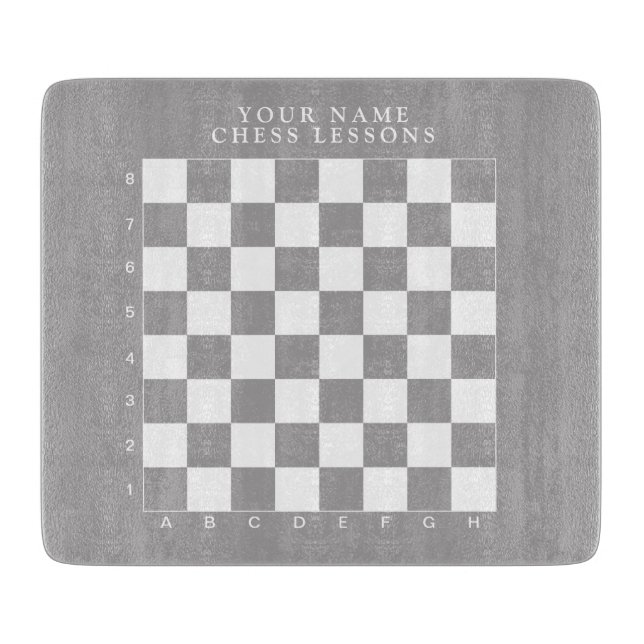 Glass cutting board for kitchen chess games (Front)