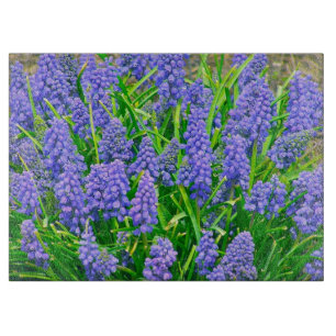 GLASS CUTTING BOARD,"GRAPE HYACINTHS" BOARD
