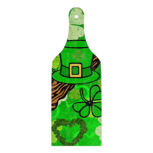 Glass Cutting Board Happy St. Patrick's Day (Front)