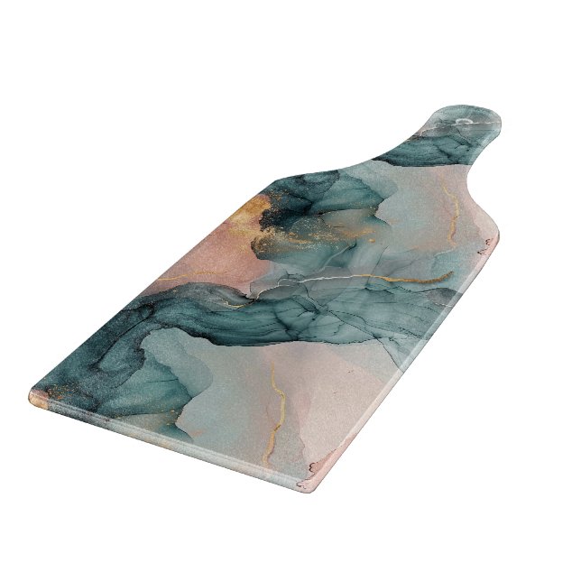 Glass Cutting Board - Marble Effect Pattern (Corner)