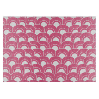 Glass Cutting Board Mod Waves Pink