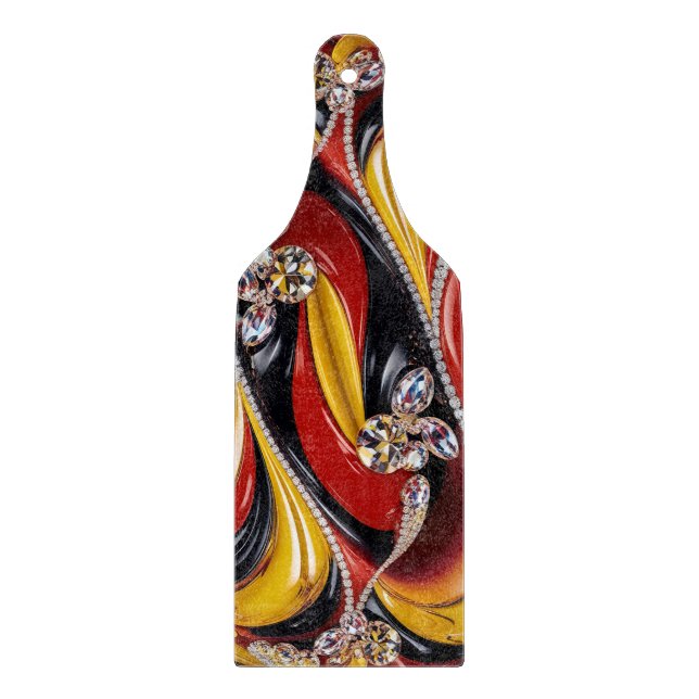 Glass cutting board paddle Belgian Colours (Front)