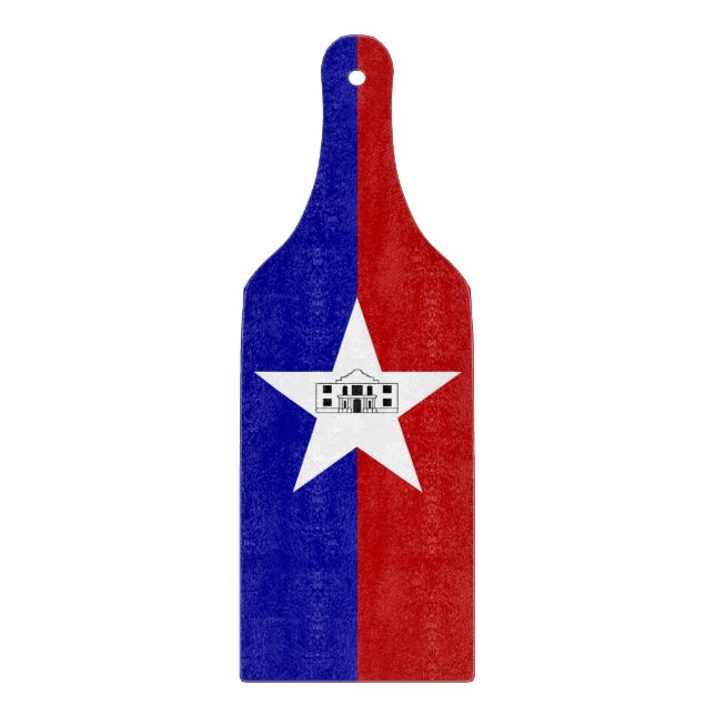 Glass cutting board paddle flag of San Antonio (Front)