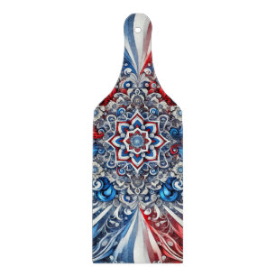 Glass cutting board paddle French Colours
