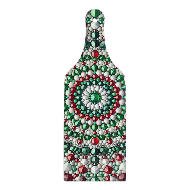 Glass cutting board paddle Italian Colours (Front)