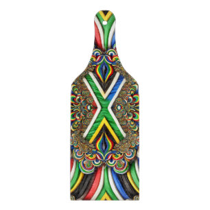 Glass cutting board paddle South African Colours