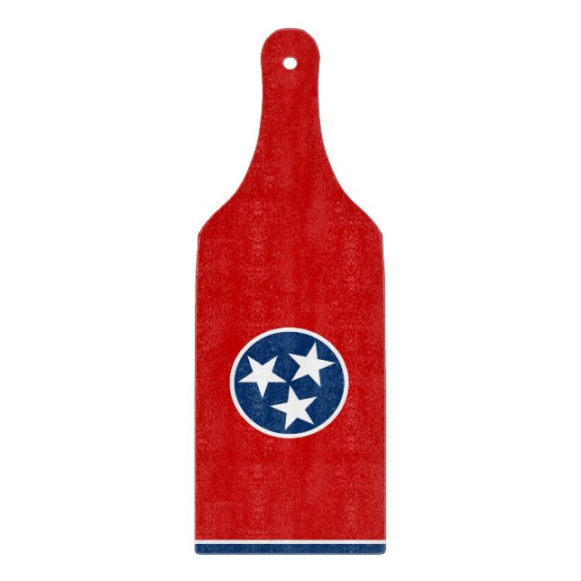 Glass cutting board paddle Tennessee flag (Front)