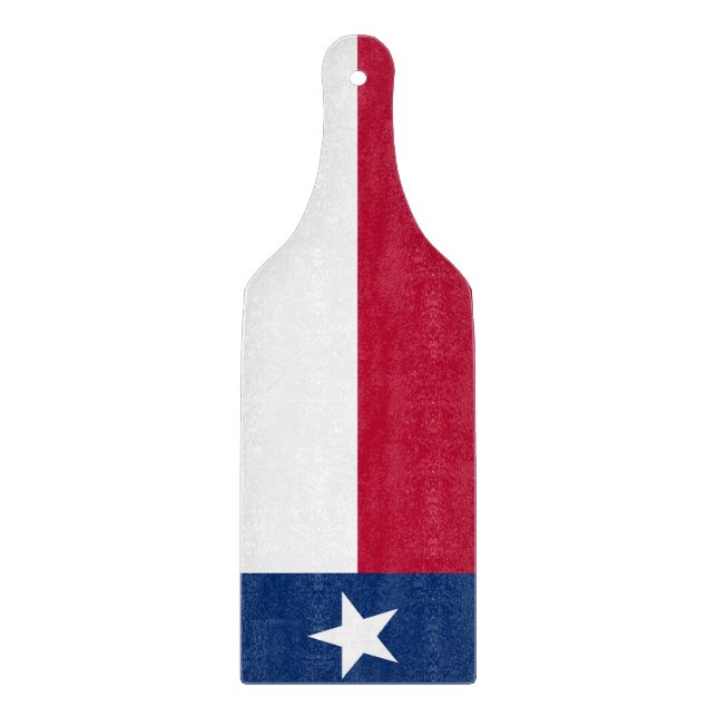 Glass cutting board paddle Texas flag (Front)