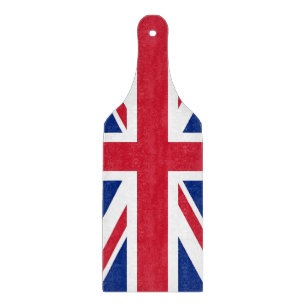 Glass cutting board paddle - United Kingdom flag