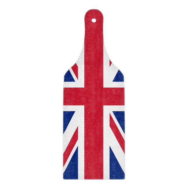 Glass cutting board paddle - United Kingdom flag (Front)