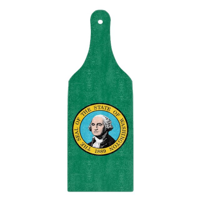 Glass cutting board paddle Washington flag (Front)